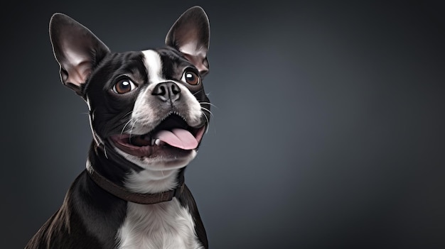 Ultra Hd Boston Terrier Portraiture Manipulación digital lúdica y emotiva