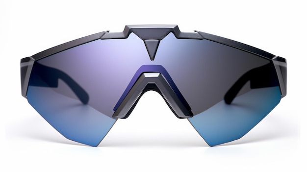 Ultra-moderne Schildbrille auf weißem Hintergrund