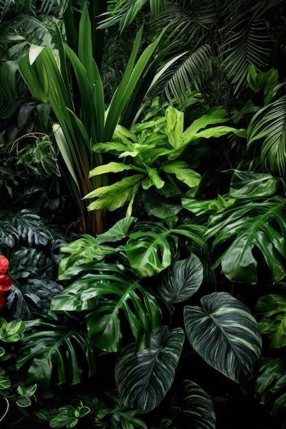 Foto ultra realista algunas verduras y plantas de la selva