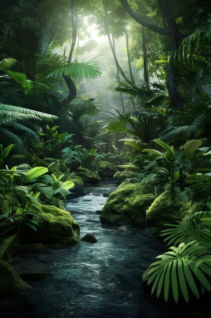 Ultra realista la selva tropical es un hábitat verde y exuberante