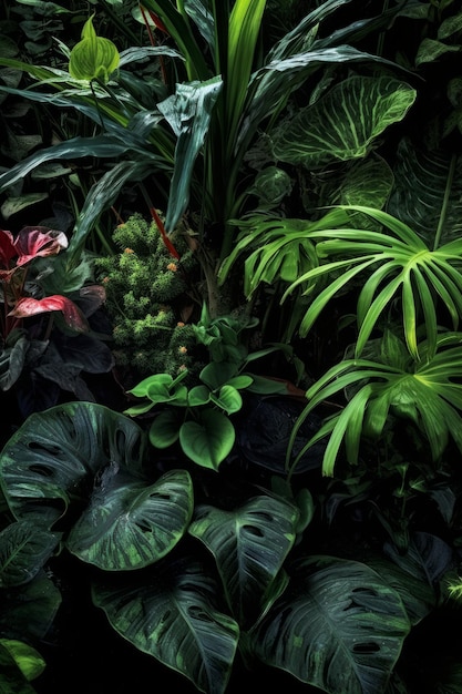 Ultra-realistas algumas verduras e plantas da selva