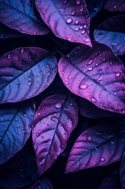 Ultra-realistische lila Blätter auf dem Boden