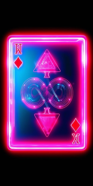 Ultra-realistische Pokerkarte Joker mehrfarbiger Neon-Effekt Energie dunkler Hintergrund Neon-Efekt Splash