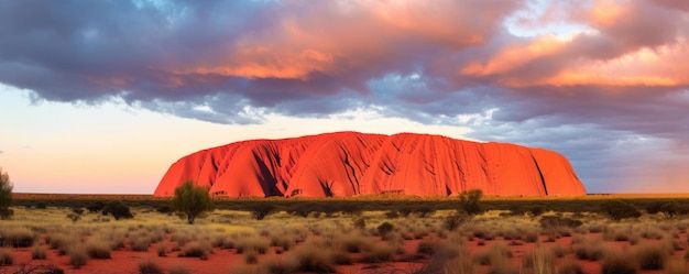 Uluru Ayers rocha antes do pôr do sol na Austrália Generative ai