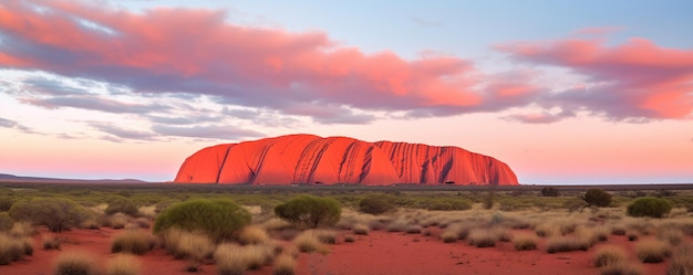 Foto uluru ayers rocha antes do pôr do sol na austrália generative ai