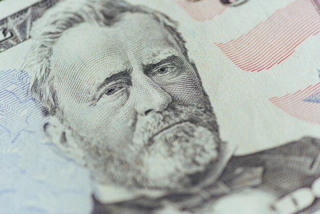 Ulysses Grant en los Estados Unidos cincuenta personas o cincuenta bill macro closeup dinero us