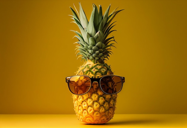 Um abacaxi usando óculos de sol ilustração do conceito de verão