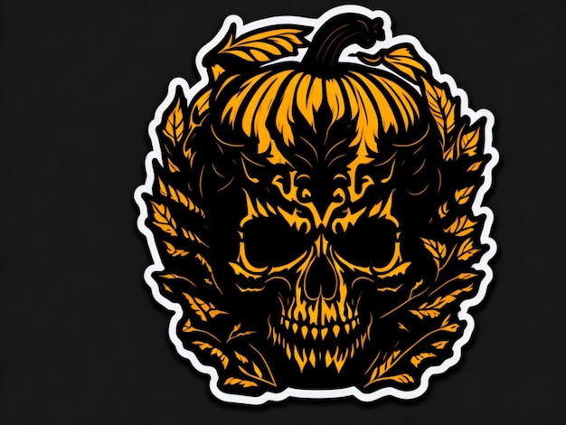 Um adesivo de pumking halloween para camiseta