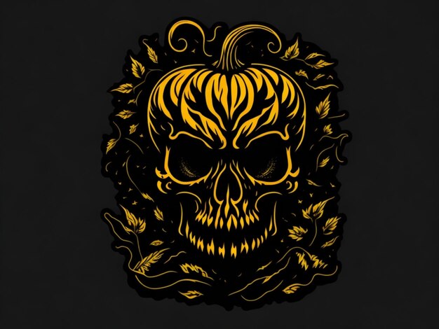 Foto um adesivo de pumking halloween para camiseta