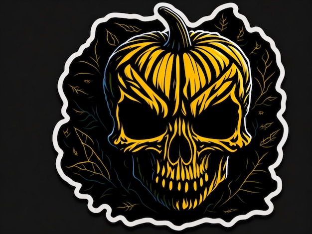 Um adesivo de pumking halloween para camiseta