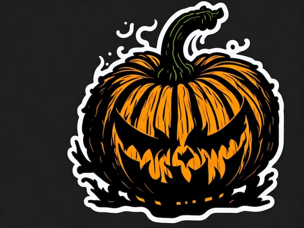 Um adesivo de pumking halloween para camiseta