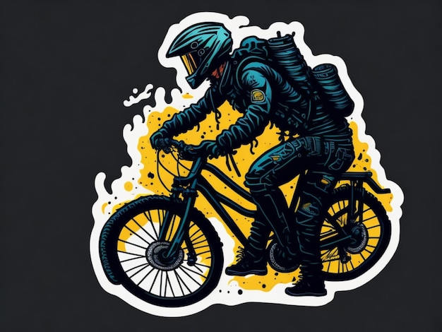 um adesivo de uma motocicleta para design de camiseta