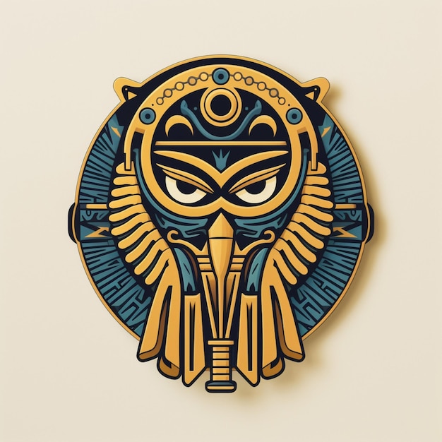 Um adesivo inspirado em símbolos e motivos do antigo Egito