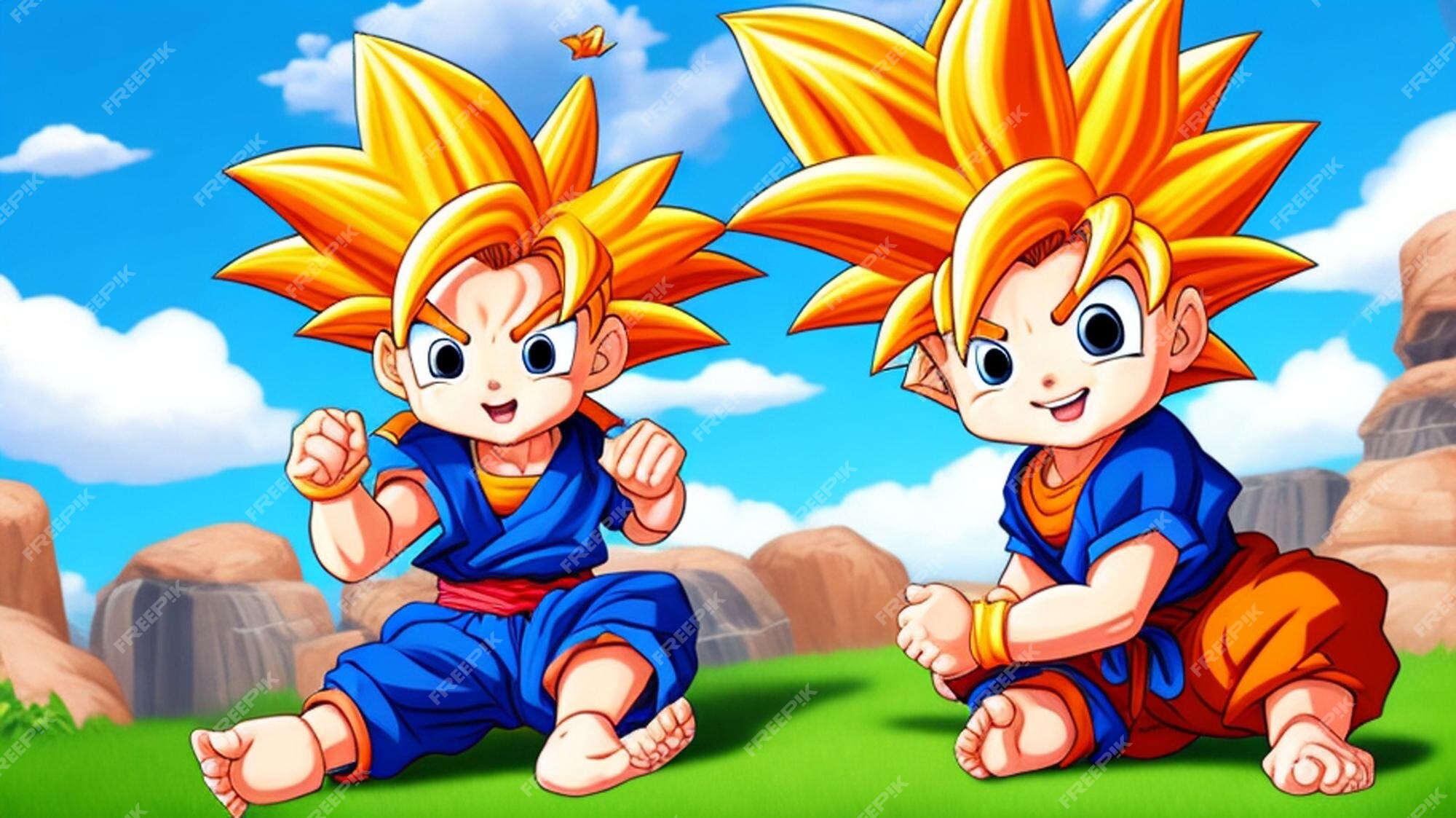 Bonito adorável desenho animado goku bebê