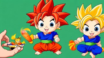 A imaginação fofa e adorável do desenho animado goku kid é uma