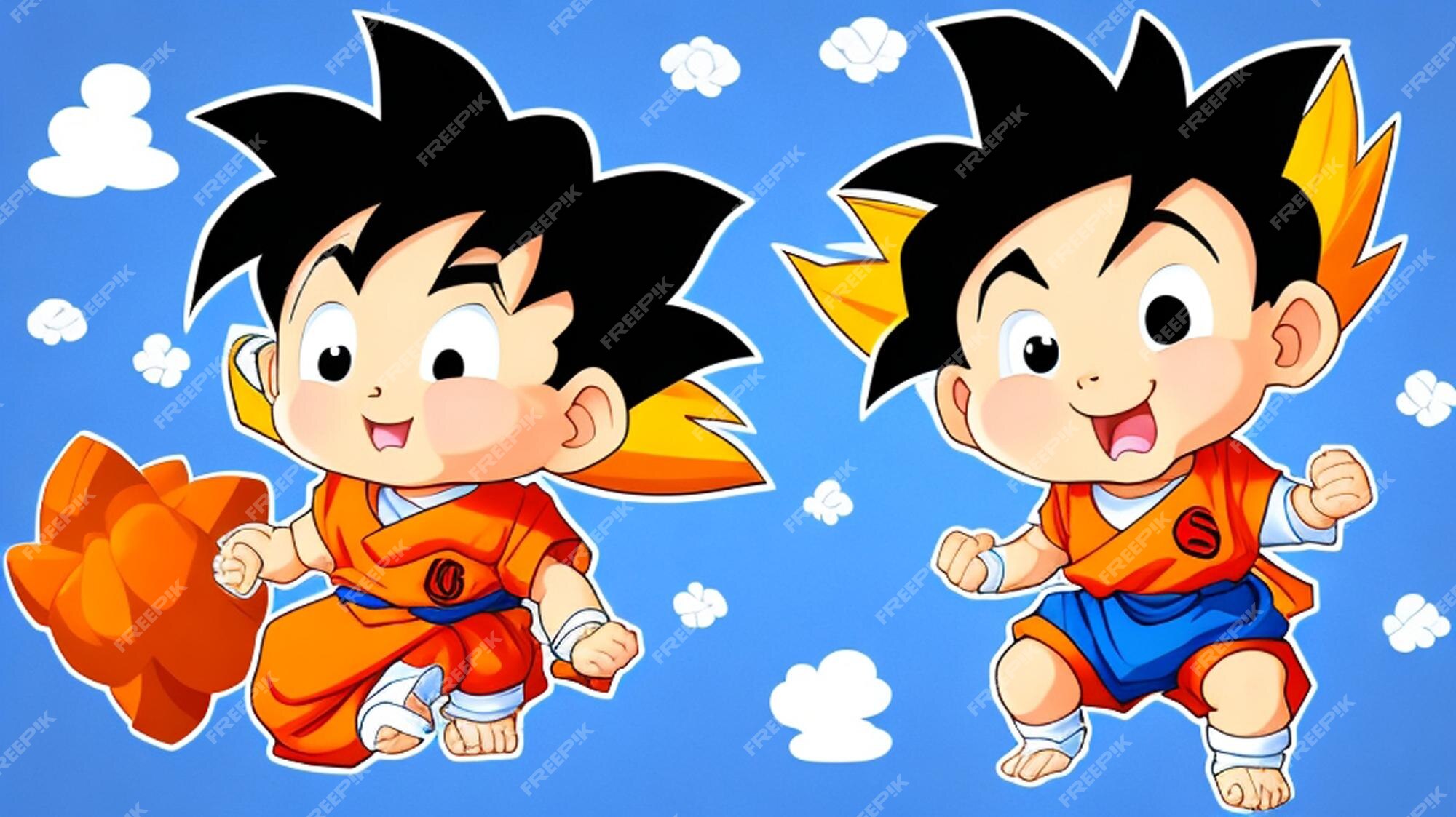 Bonito adorável desenho animado goku bebê