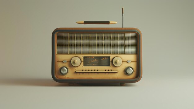 Foto um adorável modelo 3d de uma ilustração gerada por ia de um rádio vintage