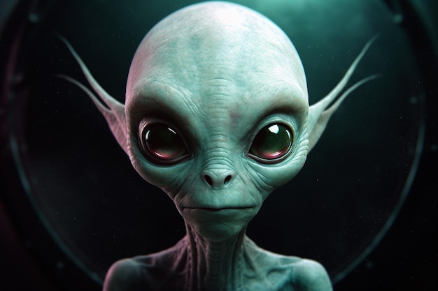 um alienígena verde com um personagem de desenho animado de olhos grandes  em fundo branco 2288422 Vetor no Vecteezy