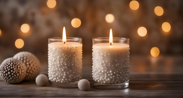 Um ambiente quente e aconchegante com a luz das velas a piscar