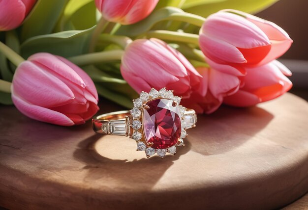 Um anel de diamante com um anel de Diamante e um anel De Diamante