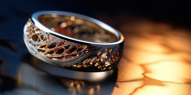 Um anel de ouro com um anel de dourado que diz ouro