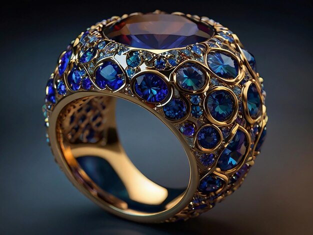 Foto um anel majestoso adornado com escamas cintilantes e pedras preciosas brilhantes capazes de conceder ao seu portador um