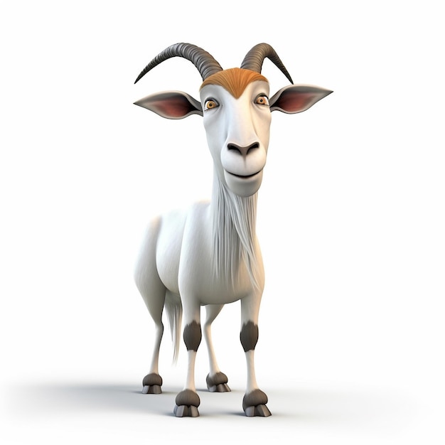 Um animal 3D Arabian Oryx personagem de desenho animado Uma criatura graciosa e elegante generativa ai