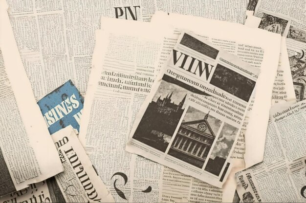 Foto um antigo fundo de pedaços de jornal vintage