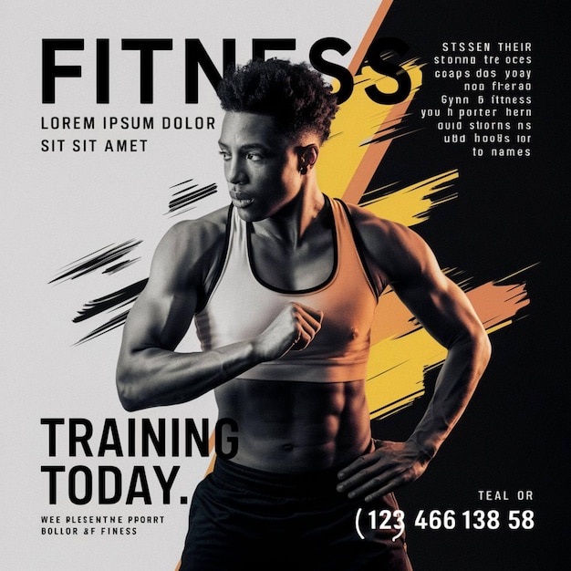 Um anúncio para uma pessoa de fitness está na capa de uma revista