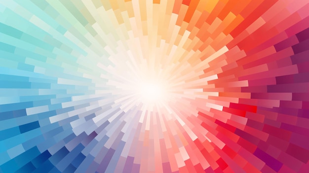 um arco-íris de cores com um sol no meioAbstract dinâmico estilo ponto sem tons fundo colorido