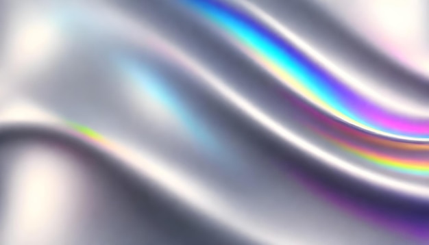 um arco-íris é refletido em uma superfície prateada