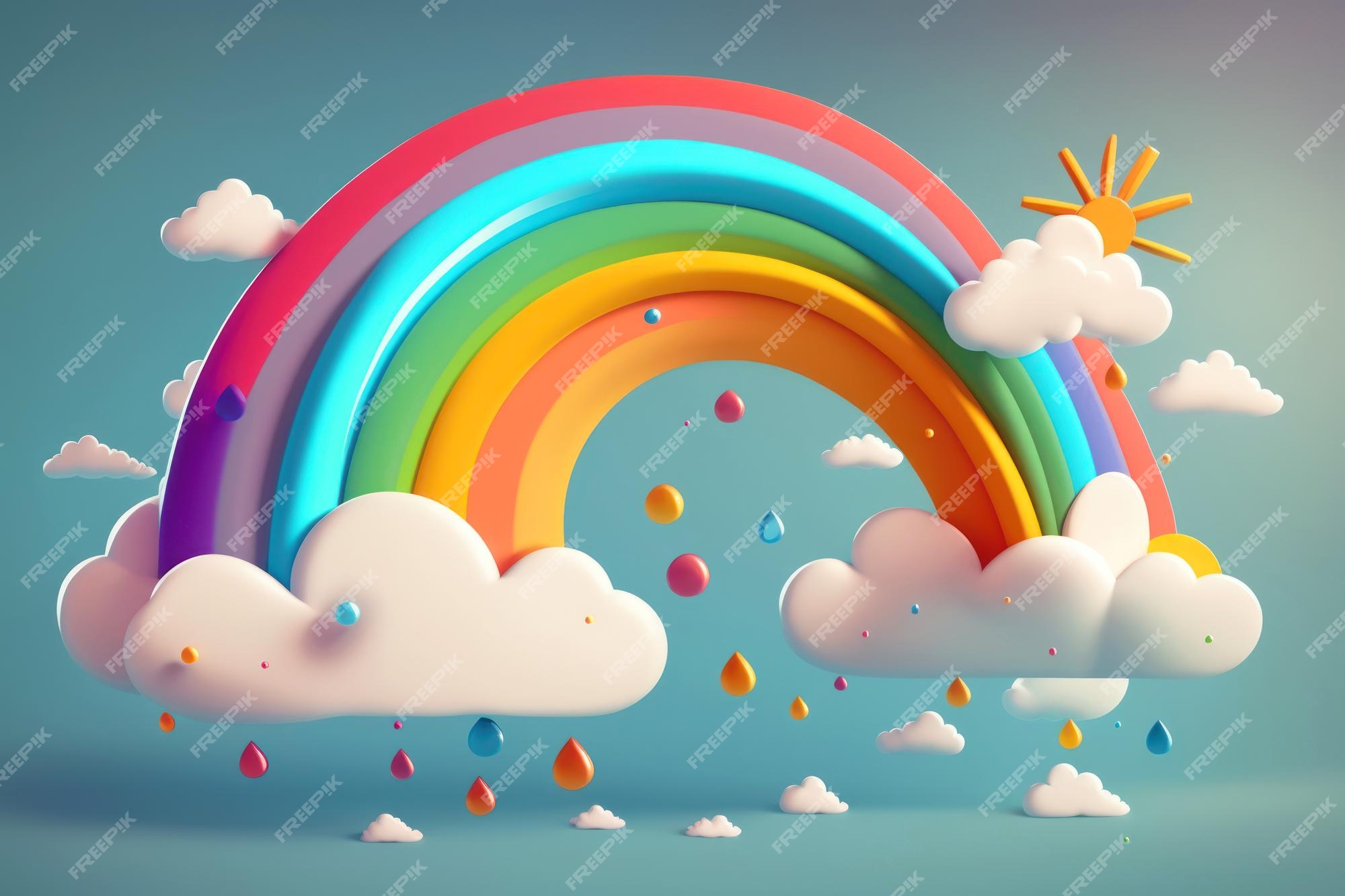 Nuvem De Chuva Com Gotas De Chuva Em Cores Arco-íris Ilustração do Vetor -  Ilustração de corte, céu: 259763014