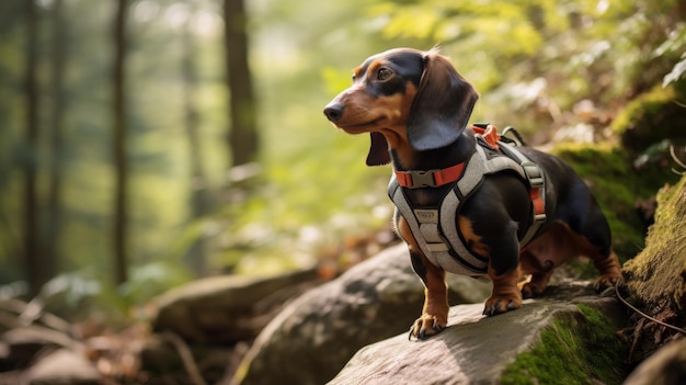 Um arnês confortável de apoio para cães