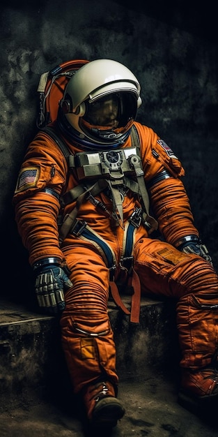 Um astronauta com um fato espacial.