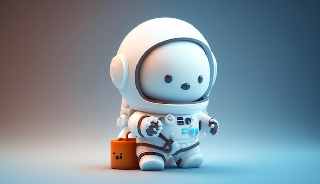 Um astronauta de brinquedo fofo Ai Generative