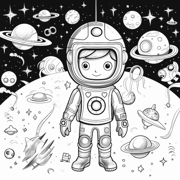 um astronauta em um fato espacial com um fato espacial em