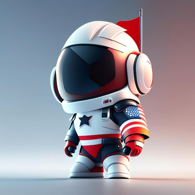 um astronauta em um traje espacial com a palavra astronauta em seu traje.