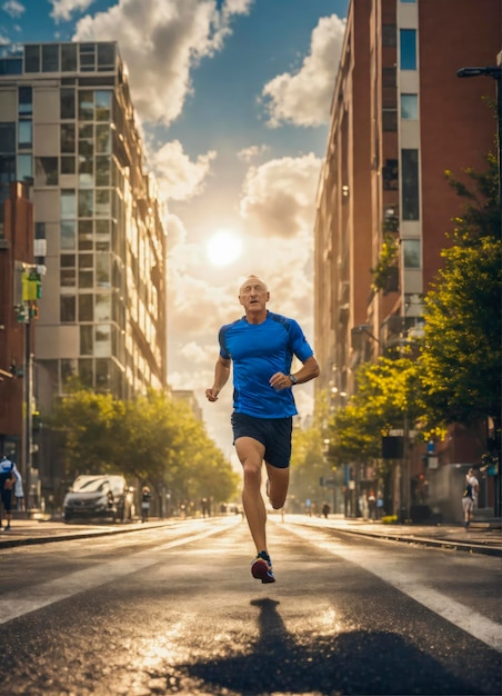 Foto um atleta no campo de desporto generativo ai