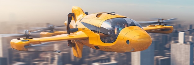 Um avião amarelo com táxi aéreo