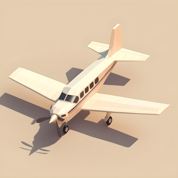 Um avião com estilo low poly