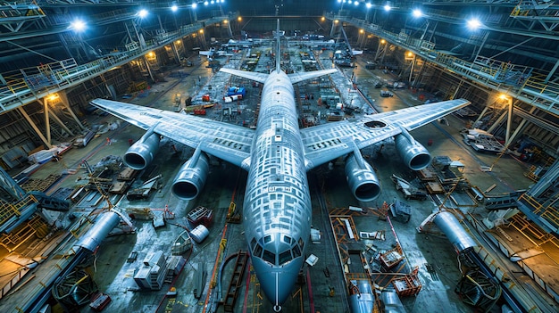 Foto um avião moderno na pista pronto para decolar representando a eficiência e a sofisticação das viagens aéreas