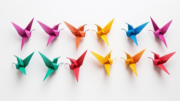 Foto um aviário de origami vibrante