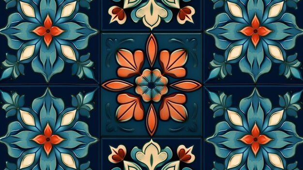 Um azulejos com um desenho floral é mostrado Generative 1Ai Generative