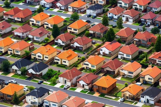 Foto um bairro com casas e um bairro com um bairro no fundo