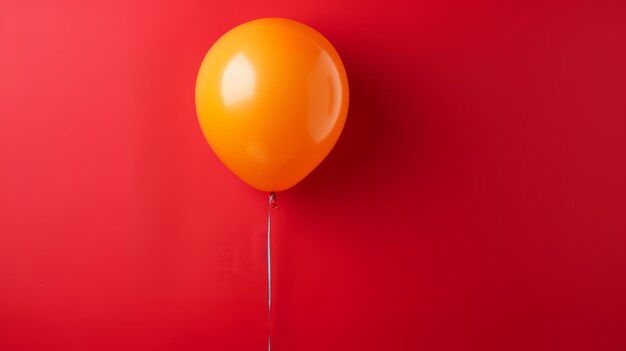 um balão amarelo com um fundo vermelho com um fondo vermelho