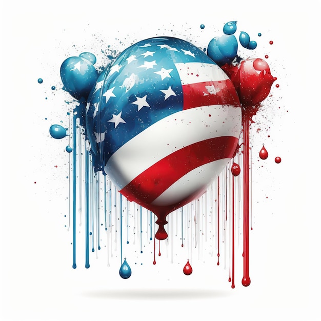 Um balão com a bandeira americana nele