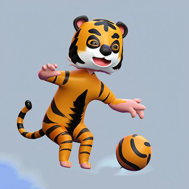 Um balão de tigre que tem um tigre nele