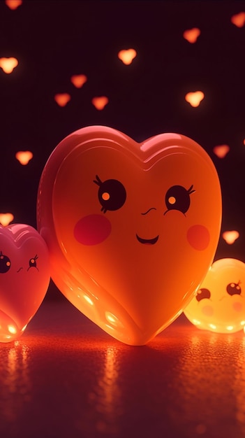 Um balão em forma de coração com um coração nele