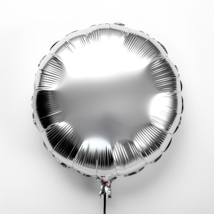Foto um balão redondo e brilhante isolado captura a luz com sua superfície refletora