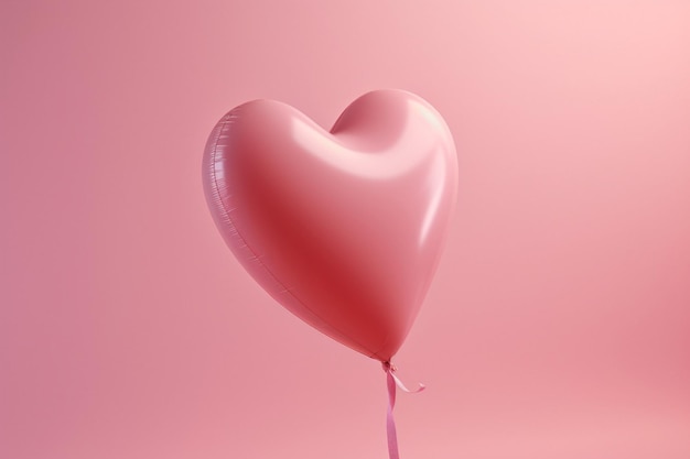 Um balão rosa com um coração